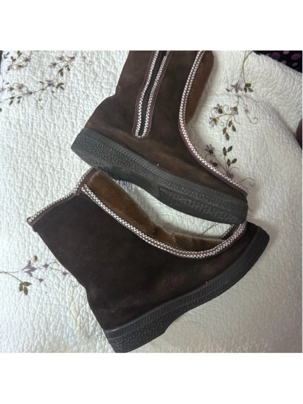 Ski Lounger Fur Lined Winter Boots in Brown and Beige Women's Size 6